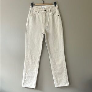 Rolla’s Original High Rise Straight Leg Jeans Size 24 Off-White/Cream‎